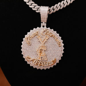 Funky Pendant Iced Out Hip Hop Style Custom Pendant Diseño personalizado Forma Estética Moissanite Diamond 14 KT Oro sólido, - Product Image 5