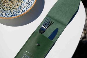 Elegante Porta Cubiertos Plegable de Cuero Genuino Hecho a Mano, Ecológico y de Lujo para Uso en Restaurantes, Duradero LCH-0042 - Product Image 3