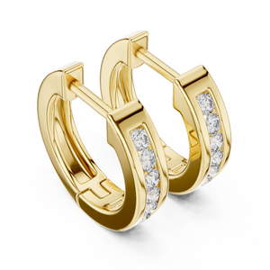 Pendientes de Aro con Moissanita de Corte Redondo y Engaste de Canal, Plata de Ley 925, Certificación GRA, Joyería Fina de Lujo para Mujer, Regalo de Boda - Product Image 4