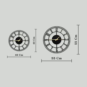 Horloge murale ronde en métal élégante, design minimaliste moderne noir, parfaite pour le salon, la chambre, le bureau et le couloir. - Product Image 4