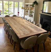 Table à Manger Rectangulaire en Bois de Noyer Massif de Luxe, Prix Direct Usine, pour Restaurant, Café, Cuisine, avec Incrustation de Résine Époxy Type « River »