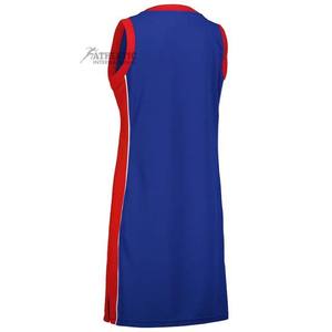 <b>Women's</b> Blue and Red Color Crewneck Sleeveless Sportswear <b>Baseball</b> and Softball Wear Cotton Jersey Dress Breathable Quick Dry - Product Image 4