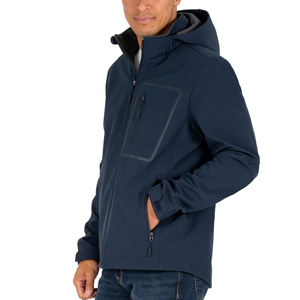 เสื้อแจ็คเก็ตซอฟต์เชลล์ผู้ชายแบบกำหนดเอง OEM ราคาถูก สำหรับฤดูหนาว ผ้าโพลีเอสเตอร์ 95% สแปนเด็กซ์ 5% กันลม ปักลายได้ - Product Image 4