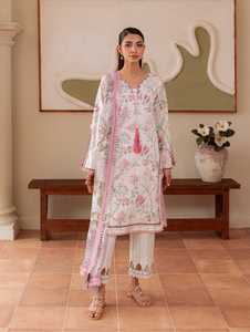 Conjunto de 3 Piezas de Lino para Mujer, Estilo Shalwar Qameez Anarkali Kurti, para Fiestas Nocturnas de Invierno, Estilo Indio Pakistaní, Vestido de Crepé de Secado Rápido y Sin Arrugas - Product Image 3