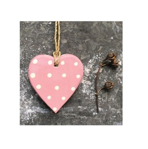 Coeur suspendu élégant en bois naturel décoration murale de Noël personnalisable en gros - Product Image 6