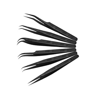 Juego de pinzas para extensión de pestañas de fabricante al por mayor con punta puntiaguda Etiqueta Privada Volumen de agarre perfecto herramienta de maquillaje de pestañas - Product Image 3