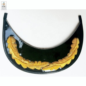 Gorra de Pico con Hoja de Roble para Oficiales, Visera Bordada a Mano para Uniformes, Adorno para la Cabeza, Diseño de Bordado Brillante en 3D con Hilo Francés - Product Image 5