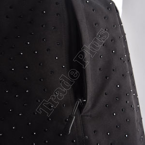 Pantalon de neige baggy noir avec strass sur toute la surface pantalon de ski imperméable avec poches cargo et taille élastiquée vente en gros - Product Image 5