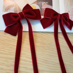 Fiocchi per Capelli in Velluto alla Moda, Fermagli Rossi con Nastro, Grandi Clip a Coccodrillo, Accessori per Capelli per Donne, Ragazze e Bambini - Product Image 6