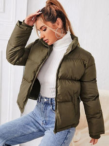 Chaqueta Acolchada de Lona Tejida para Mujer, Estilo Moderno 2026, Abrigo de Invierno Transpirable y Ecológico para Mujer - Product Image 5