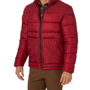Veste en duvet matelassée personnalisée de la meilleure qualité pour hommes Manteau d'hiver à col montant Capuche brillante Toile Tissu Promotionnel Long Manteau de mode - Product Image 1
