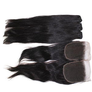 Paquetes de cabello humano recto 613 FUMI Yaki con cierre 120g-300g Extensiones de cabello virgen para teñir todos los colores - Product Image 5