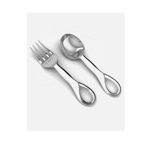 ชุดช้อนส้อมโลหะ,ชุดเซิร์ฟเวอร์สลัดสเตนเลสสตีลใหม่ล่าสุดสำหรับโลหะ Flatware ดูใหม่ - Product Image 6