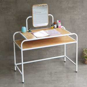 Modern Wood <b>Makeup</b> Vanity <b>Table</b> <b>with</b> <b>Lighted</b> Mirror and Iron Frame Floor Mount Multi-Room Use BTD68060 - Product Image 3
