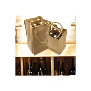 Mini sacs de bouteille de vin de qualité supérieure sac de jute de bouteille de vin biologique du meilleur prix indien - Product Image 3
