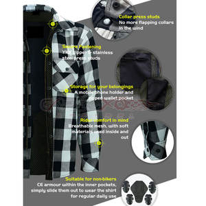 Motorcycle Riding Flannel <b>Shirt</b> Lined Protective Fabric CE Approved Level 1 Protection Pads Windproof Sportswear Motorcycle Auto - Product Image 6