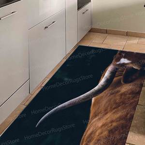 Alfombra Estampada: Diseño Animal, Decoración Rústica, Patrón de Vaca Salvaje, Alfombra Suave con Pelo Largo - Product Image 3