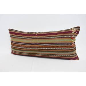 Alfombra de lana Kilim multicolor 16x36 pulgadas tejida patrón vintage almohada - Product Image 4