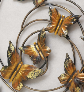 Ak – cercles ronds parfaits en laiton, finition patine, papillon en métal, Art mural et tenture murale décorative - Product Image 3