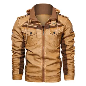 2024 Autumn fashion loose casual High quality warm retro pilot street leather man