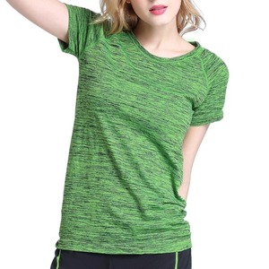 เสื้อออกกำลังกายแขนสั้นคอวีสำหรับผู้หญิงเสื้อออกกำลังกายผ้ายืดเสื้อออกกำลังกาย - Product Image 5