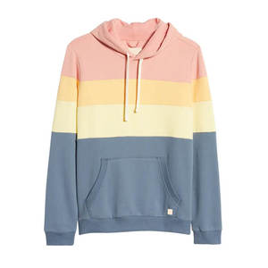 Sudadera con Bloques de Color para Hombre, Sudadera con Rayas Pastel, Sudadera Suave Informal de Manga Larga, Sudadera Cálida y Cómoda para Uso Diario - Product Image 1