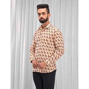 Chemise décontractée pour homme en coton imprimé à manches longues, respirante, en popeline ou tissu Oxford, motif floral ou à pois, offre ODM - Product Image 5