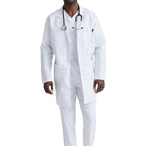 2024 nueva llegada de alta calidad 100% algodón blanco batas de laboratorio antiarrugas e impermeables uniformes de Hospital - Product Image 4