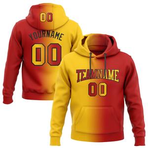 Direct Industry Wholesale 3D Embroidered Custom Stitched Red Yellow-<b>Black</b> Gradient Fashion Sports Pullover Sweatshirt <b>Hoodie</b> - Product Image 1