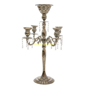 Aluminum <b>Gold</b> 5 Arm Candelabra <b>Candle</b> Holder Classic Tall Metal <b>Candle</b> Stand Wedding Table Centerpiece Decorative <b>Candle</b> Holders - Product Image 4