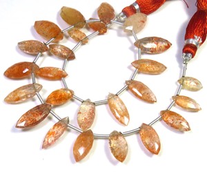 ลูกปัดอัญมณีซันสโตนสีส้มสีส้มคริสตัลไฟเต็มรูปแบบธรรมชาติขนาด10-21มม. 9.5 \ "หินอัญมณีหลวมกันแดดแบบแอฟริกัน" - Product Image 6