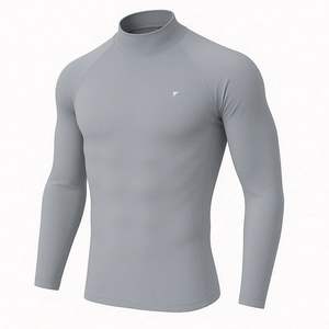 Camiseta Deportiva de Compresión para Hombre, Camiseta de Cuello Alto de Alta Calidad, Camisetas Ajustadas para Gimnasio, Servicio Personalizado y OEM - Product Image 1