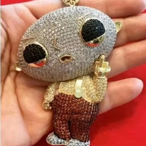 จี้เพชร VVS ลายการ์ตูนสุดฮิตสำหรับเด็ก สไตล์สตรีทแวร์ฮิปฮอป ประดับเพชรเต็มตัว เหมาะสำหรับงานปาร์ตี้ - Product Image 1