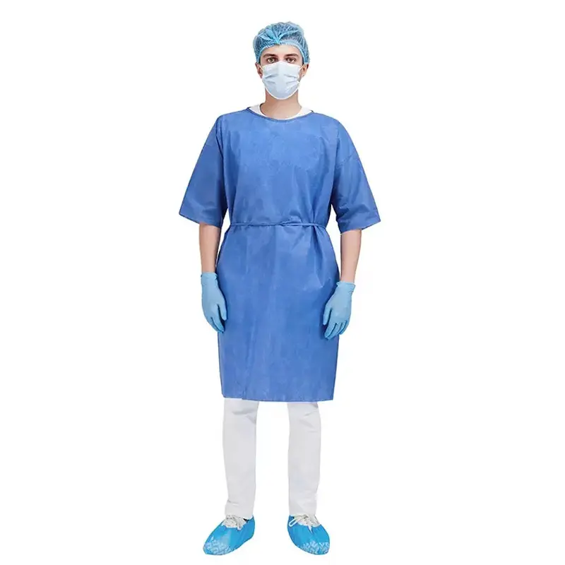 Robe d'hôpital jetable Non tissée, prix d'usine, uniforme de Patient, Robe d'isolement pour Patient