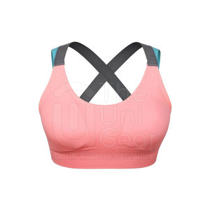 Soutien-gorge de sport pour femme de haute qualité, nouvelle collection, sans coutures, respirant, maintien moyen, en Spandex/Nylon, personnalisable à l'avant - Product Image 1