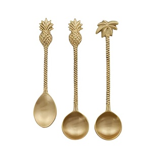 Finest Quality Brass Polished Tea Spoons Desserts Spoons Beautiful Handles Kitchenware <b>Flatware</b> Cutlery 2024 - Product Image 5