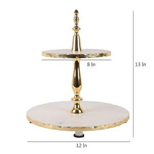 Support à gâteau en marbre de fabricant fiable pour la décoration de table de dessert de mariage, ajoutant une touche de luxe et un style intemporel à la mise en scène des événements - Product Image 2