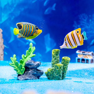 Figurines miniatures en résine de poissons coralliens, ornements créatifs de la vie marine, décoration d'aquarium, micro-paysage, accessoires de jardin féerique - Product Image 5
