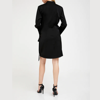 Nouvelle robe de soirée élégante pour femmes, mini-robe, col asymétrique, fermeture à nouer, fermetures éclair tissées, satin mat de haute qualité, logo personnalisé OEM