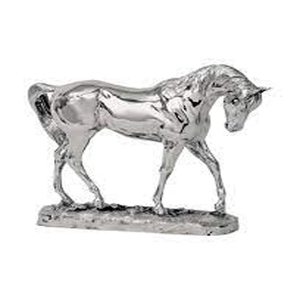 Estatua de caballo de carga de Metal de alta calidad en Base de madera, escultura de escritorio de oficina, estatua de mesa decorativa, decoración del hogar para L - Product Image 2