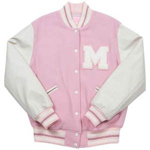 Chaqueta Varsity de Cuero con Mangas de Lana para Hombre y Mujer, Cierre de Botones, Estilo Casual para el Campus, Uso Diario, Ropa Urbana, OEM ODM - Product Image 1