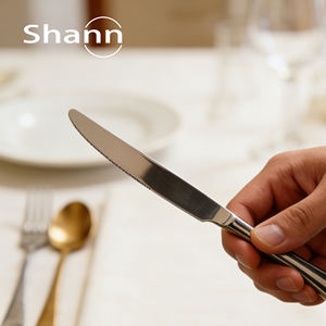 Couteau de table en acier inoxydable 22,5 x 2,05 cm, couteau de table en acier inoxydable 18/0, design moderne et luxueux, polissage miroir de haute qualité - Product Image 5
