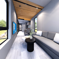Maison conteneur de 40 pieds, maison conteneur de luxe, structure en acier, villa préfabriquée