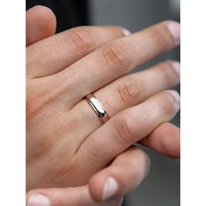 แหวนหมั้นเพชรโมอิสสเตอร์ลิงและสเตนเลสสตีลได้รับการรับรองว่าทันสมัยและหรูหราสำหรับทุกโอกาส - Product Image 2