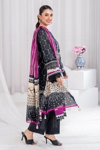 Robe d'hiver Robe pour femmes Qualité fantaisie Nouveau design Lawn Shalwar Kameez Dupatta O-Neck Washable-Best Selling 100% Pure Dress - Product Image 5