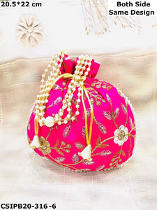 Embrayage Potli brodé à la main indien Craftstages International Multi Color pour les faveurs de mariage Return Gifts Memorable - Product Image 5