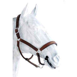 Cabestro Ajustable para Caballo, Doble Costura, Acolchado Suave con Diseño de Costura Decorativa, Cuero Marrón, Talla Completa - Product Image 1