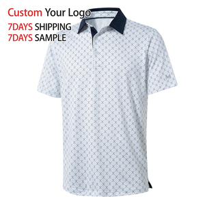 Polo de sport en polyester et élasthanne de haute qualité, impression par sublimation tricotée sur mesure pour polos de golf pour hommes, coupe douce et respirante - Product Image 2