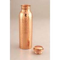 Bouteille d'eau en cuivre martelé à la main, revêtement anti-corrosion écologique, design classique, couvercle à vis, pour cadeaux d'affaires, naturelle