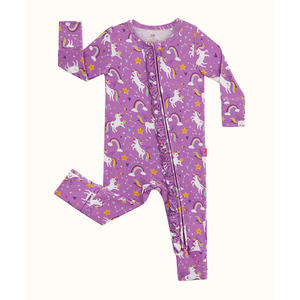 Pijama de punto suave de manga larga con cremallera para bebé, pelele de bambú personalizado para recién nacido - Product Image 5